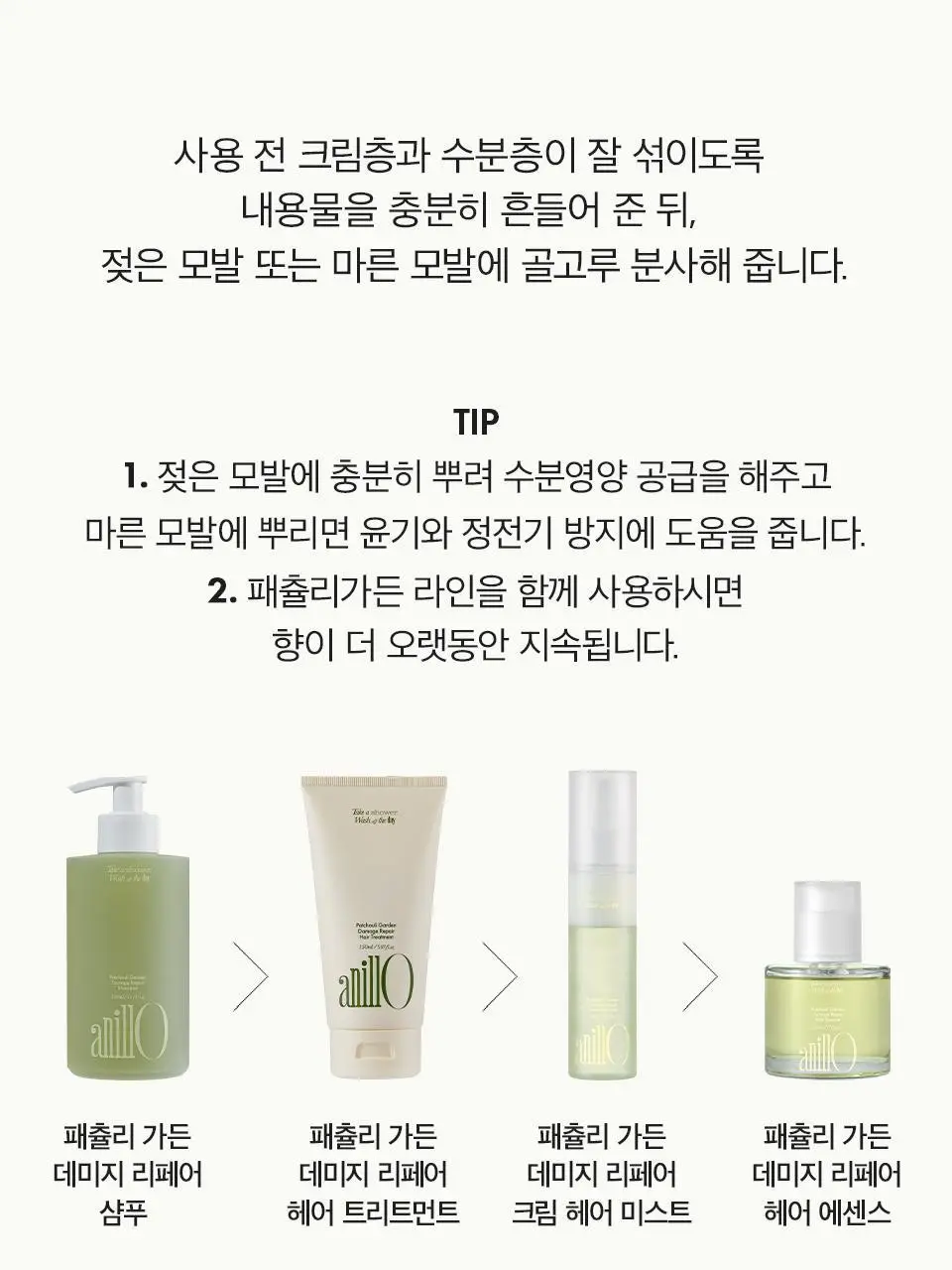[올영단독] 아닐로 패츌리가든 데미지 리페어 크림 헤어 미스트 70ml 상세페이지 25